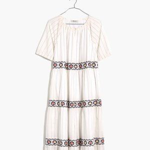 Madewell - Embroidered Keyhole Tiered Midi Dress